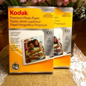 Kodak Premium Photo Paper 100 Sheets 4x6 Gloss Instant Dry NEW SEALED Set of 2